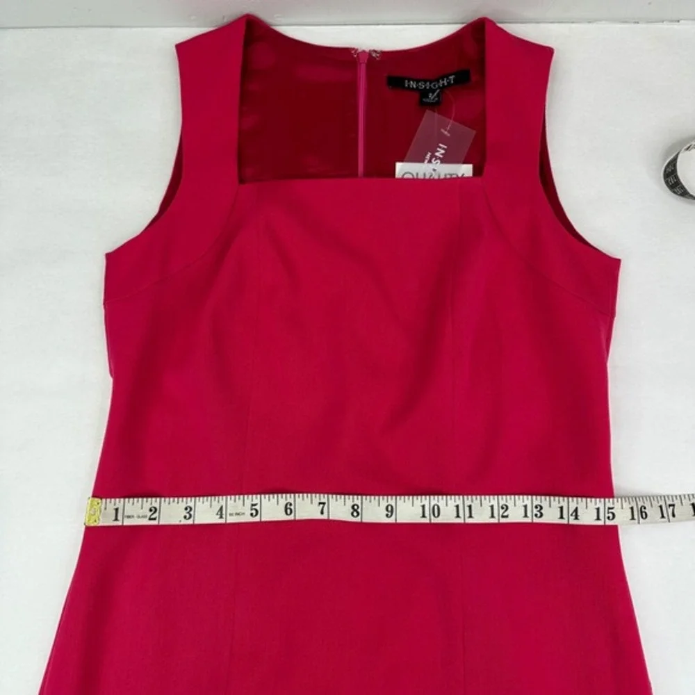 Insight New York Womens Fuchsia Pink Square Neck Sheath‎ Dress PR D15703H NWT 2